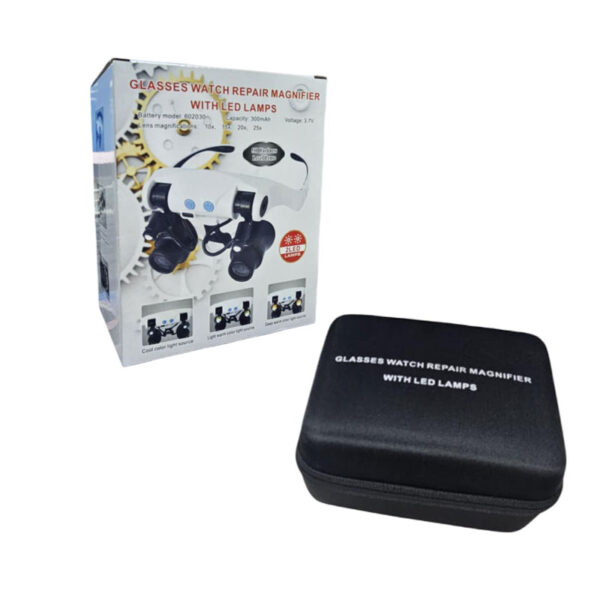 Μεγεθυντικά Γυαλιά Εργασίας με LED Φωτισμό & Εναλλάξιμους Φακούς - Glasses Watch Repair Magnifier with LED Lamps