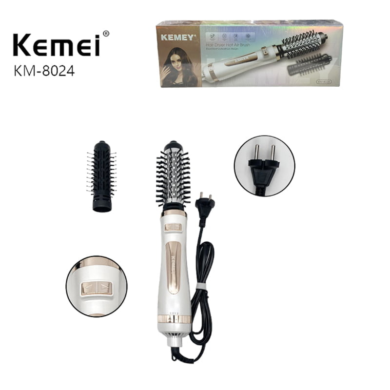 069221-2 Kemey Ηλεκτρική βούρτσα 800W KM-8024 - Hair Dryer Hot Air Brush - Image 1