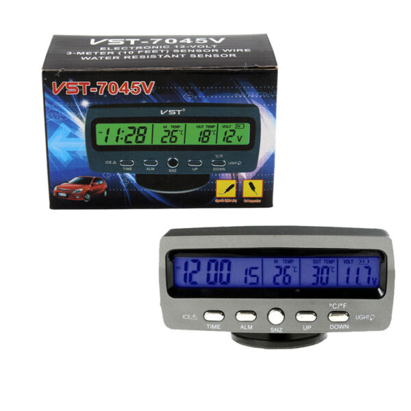 Ψηφιακό Βολτόμετρο / Θερμόμετρο / Ρολόι Αυτοκινήτου VST-7045V - Clock / Voltage Meter/ Thermometer