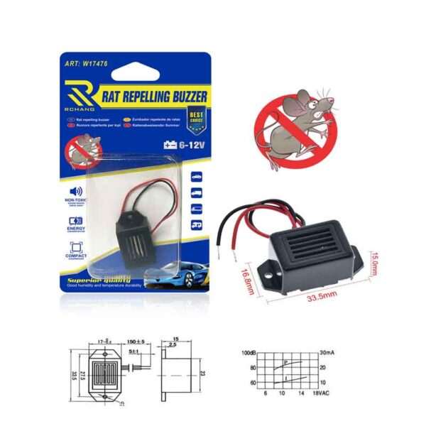 Rchang Συσκευή Απώθησης Τρωκτικών Αυτοκινήτου 6-12V W17476 - Rat Repelling Buzzer