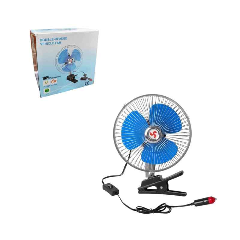 014475-3 Ανεμιστήρας Αυτοκινήτου 8" με Κλιπ – 12V Περιστρεφόμενος HY-1008 - Double-Headed Vehicle Fan - Image 1