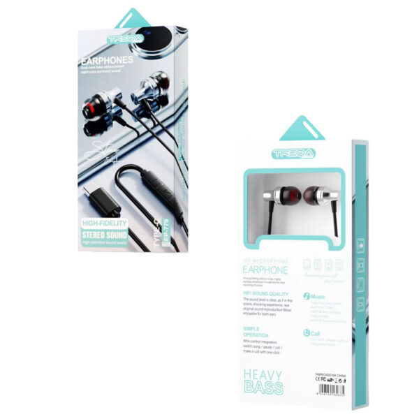 Treqa Ενσύρματα Ακουστικά Type-C EP-779 - Stereo Sound Earphones