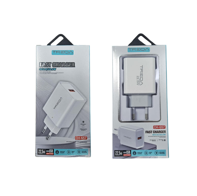 017180 Treqa Φορτιστής Γρήγορης Φόρτισης 22.5W CH-657 - Fast Charger - Image 1