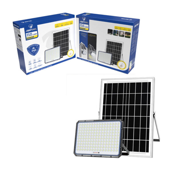 Jortan Ηλιακός Προβολέας Με Τηλεχειριστήριο LED 5000W IP66- Solar Flood Lamp