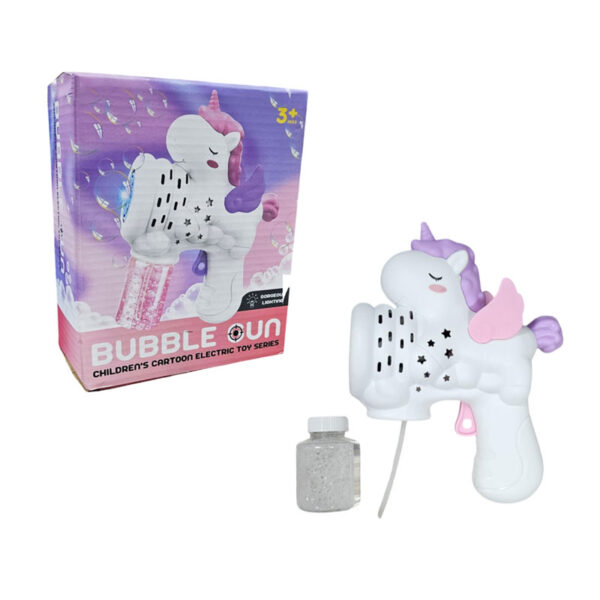 Πιστολάκι Σαπουνόφουσκας Μονόκερος με Εντυπωσιακό Φωτισμό - Unicorn Bubble Gun