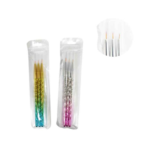Σετ Πινέλα Νυχιών 3 Τεμαχίων για Nail Art – Nail Art Brush Set 3pcs