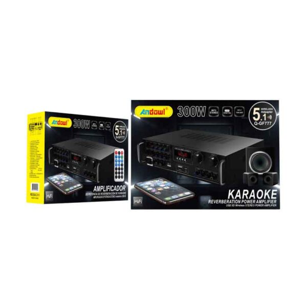 Andowl Ενισχυτής Ήχου Karaoke με USB/SD, Bluetooth & DSP – 300W Stereo Q-GF777 - Karaoke Reverberation Power Amplifier