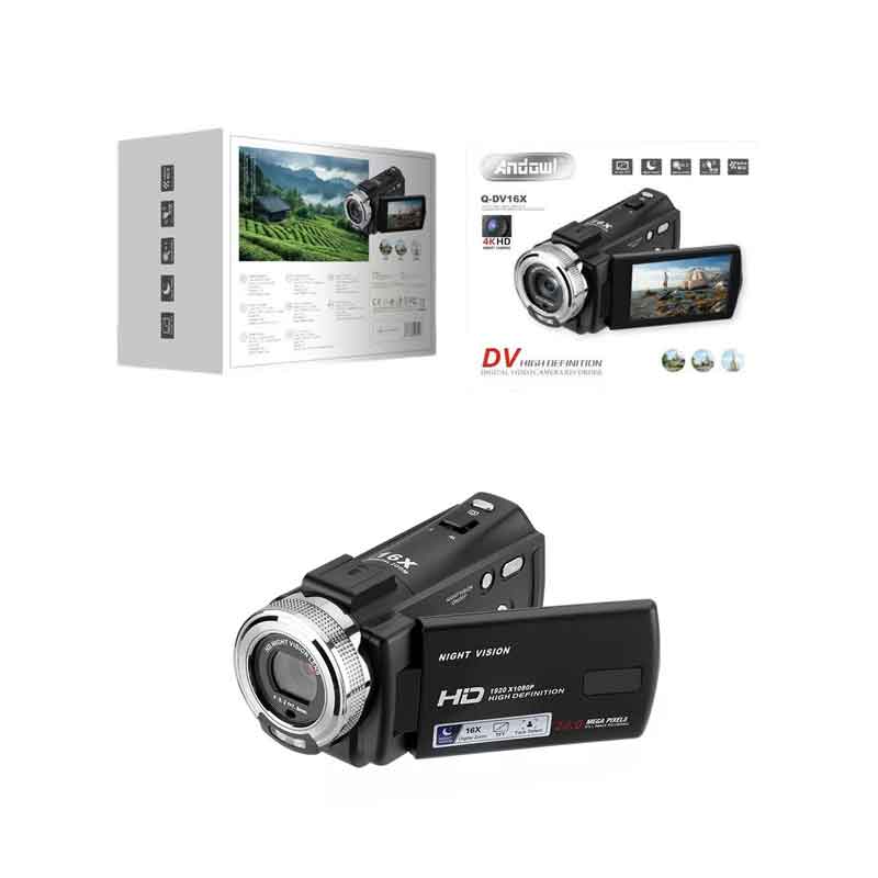 075053-4 Andowl Ψηφιακή βιντεοκάμερα 1080P HD 20MP TFT LCD 16X 4KDV Q-DV16X - Image 1