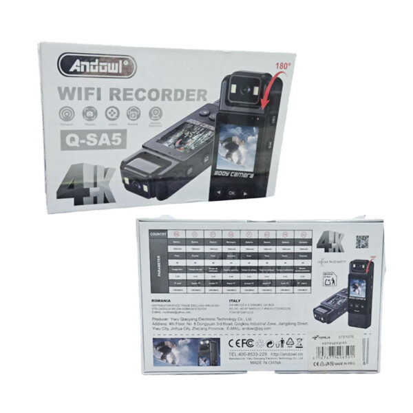 Andowl Κάμερα Καταγραφής WiFi 4K με Περιστρεφόμενο Φακό 180° Q-SA5 - Wifi Recorder