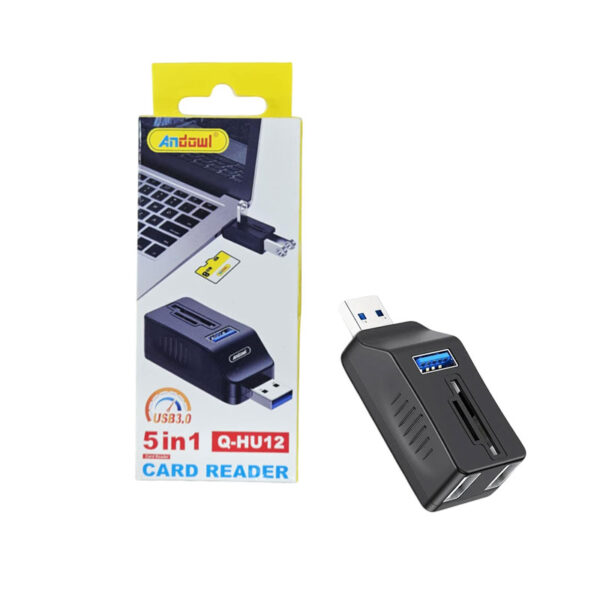 Andowl Αναγνώστης καρτών 5 σε 1 Q-HU12 - Card Reader USB 3.0