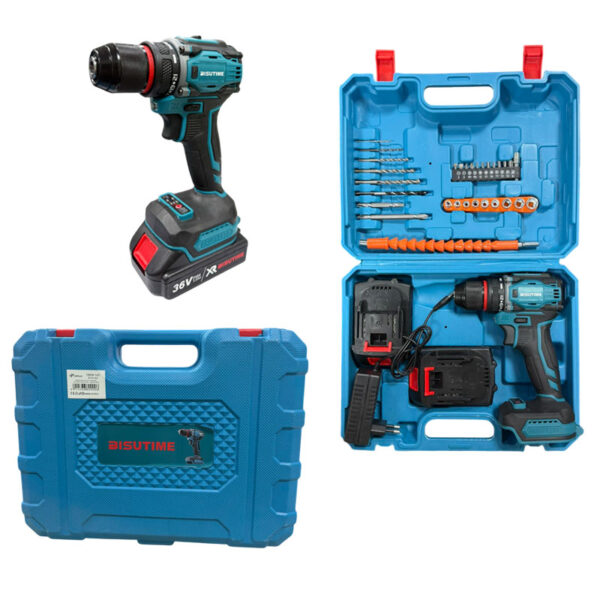 Bisutime Δραπανοκατσάβιδο με δυο επαναφορτιζόμενες μπαταρίες 36V BS-24S - Impact Drill Driver