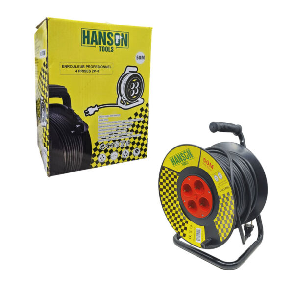 Hanson Tools Μπαλαντέζα Ρεύματος 50m  4 Πρίζες - Extension Cable Reel