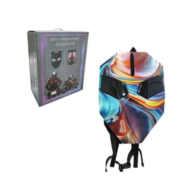 Έξυπνο Σακίδιο Μοτοσυκλέτας με LED Μάτια & Αδιάβροχο Κέλυφος - Safety Riding Backpack