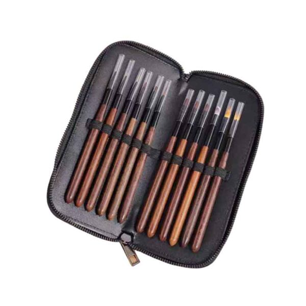 Σετ Πινέλα Νυχιών με Θήκη 12 Τεμάχια - Nail Art Brush Set with Case