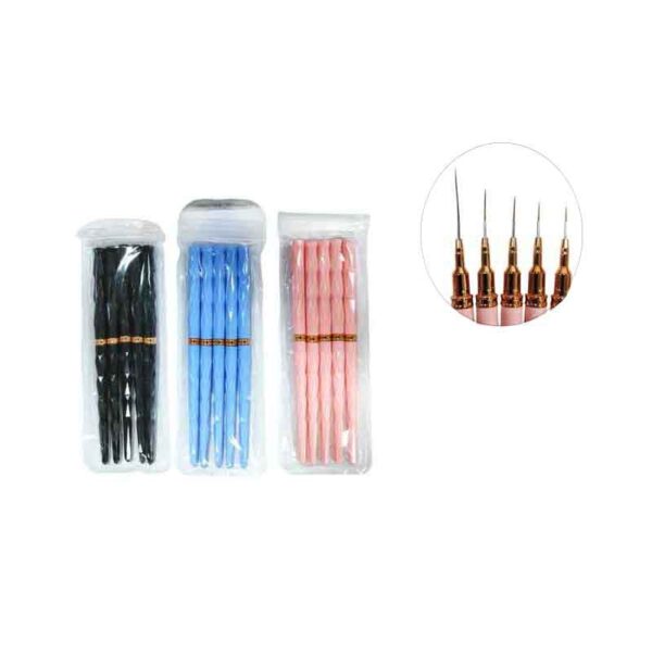 Σετ Πινέλα Nail Art με Λεπτή Μύτη 5 Τεμάχια – Nail Art Brush Set 5pcs