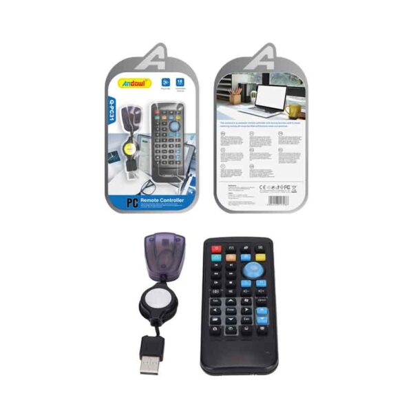 Andowl Τηλεχειριστήριο Υπολογιστή με USB Δέκτη Q-PC31 - PC Remote Controller with USB Receiver