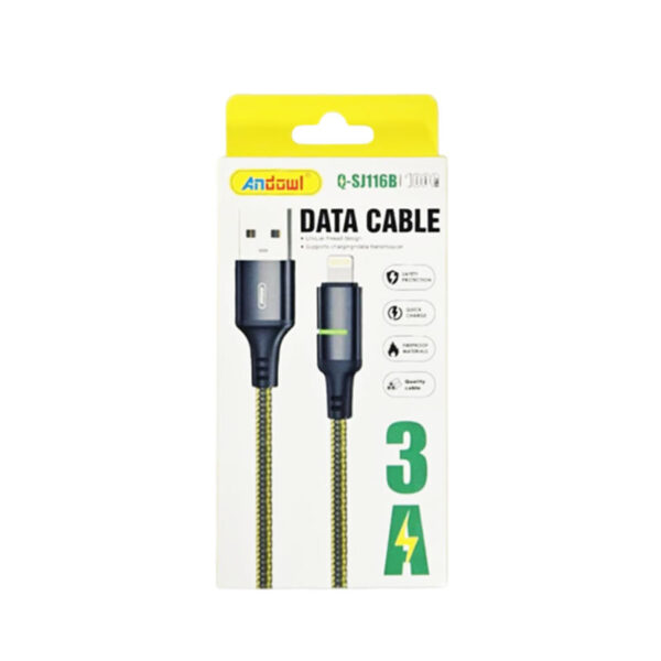 Andowl Καλώδιο δεδομένων USB σε Lightning– 3A Q-SJ116B - Data Cable